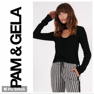 NWT Pam & Gela Choker Cutout Neck Sweater